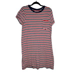 Time and Tru Womens Striped Short Sleeve T Shirt Dress Size M